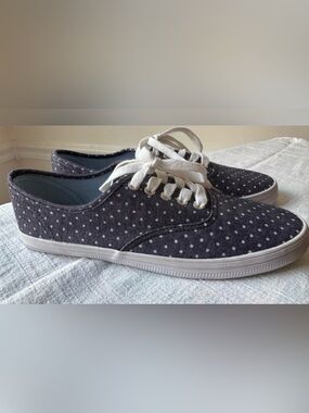 American Eagle Outfitters Navy with White Polka Dots Canvas Sneakers size 7